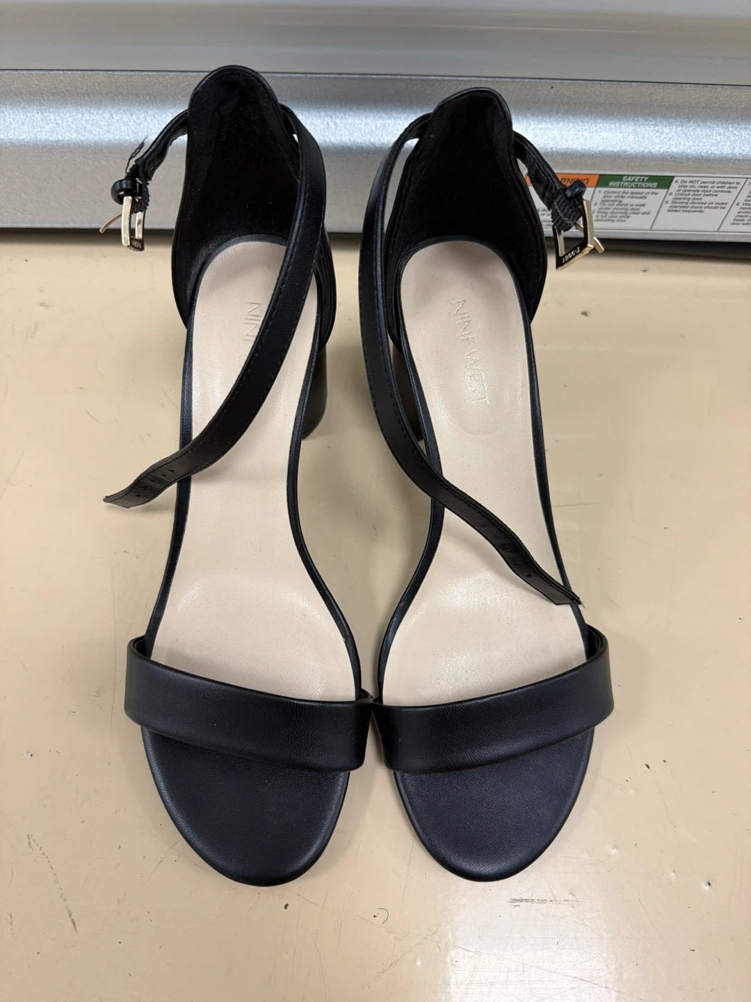 Nine West Black Block Heel Sandals