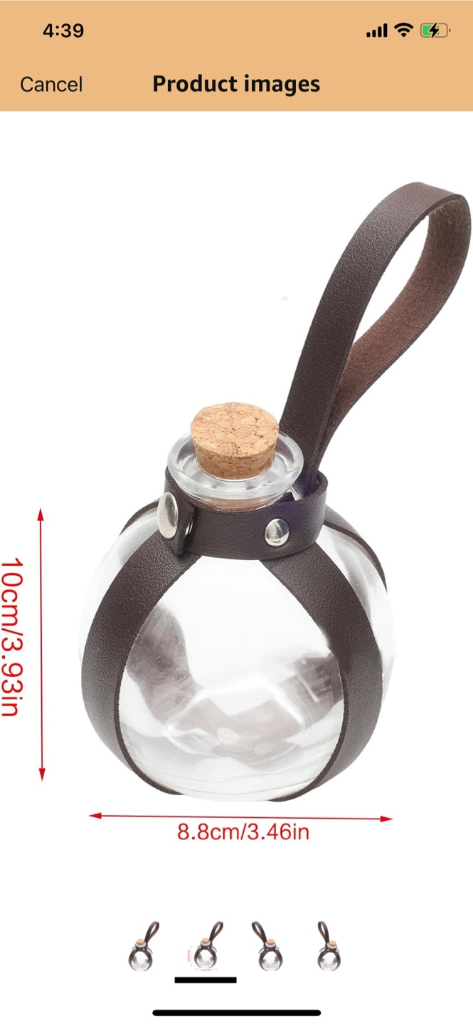 Dark Magical Glass Wizard Bottle with Leather Harness - photo 2