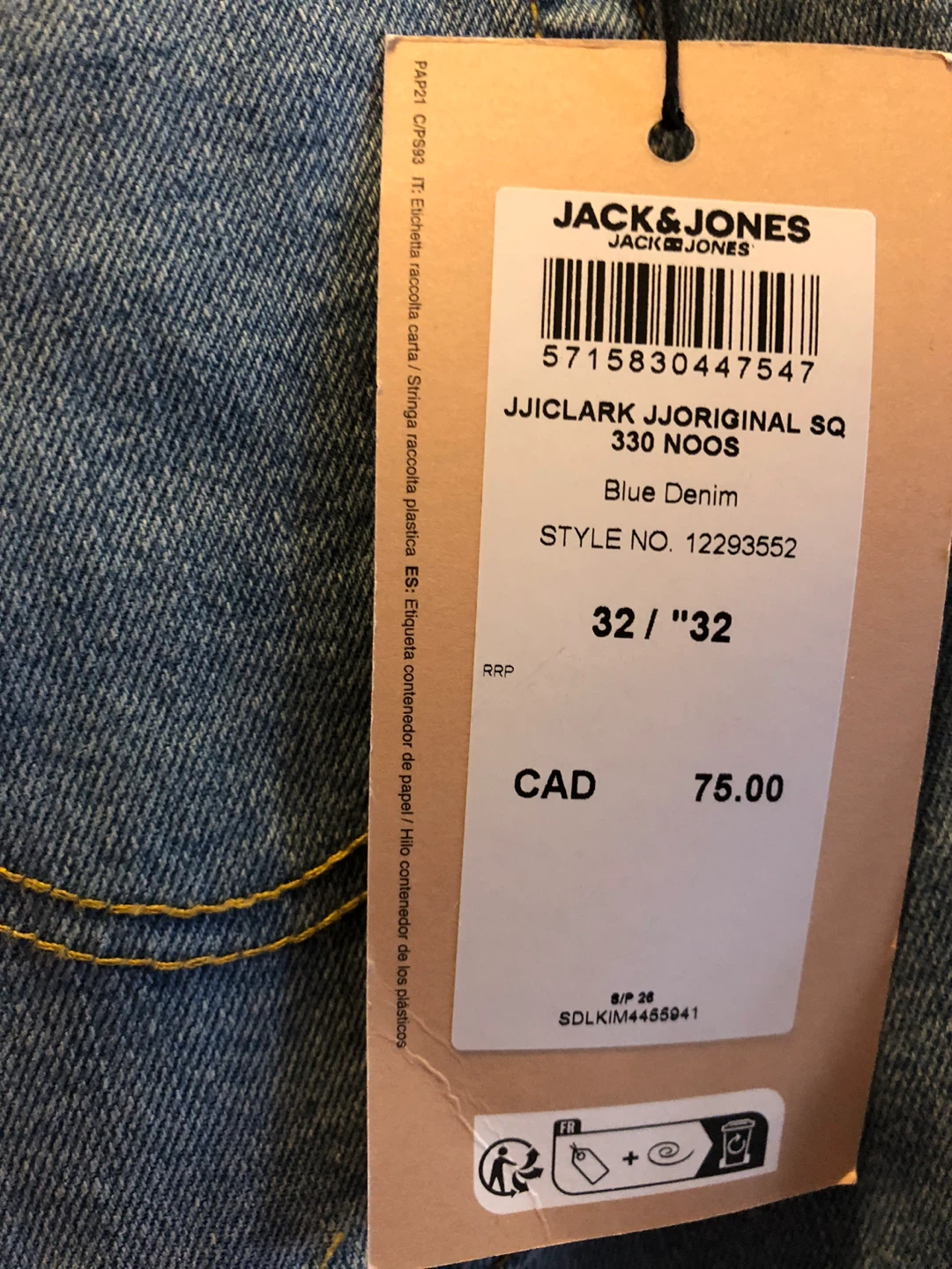 Jack & Jones Clark Original Jeans - Blue Denim 🏈 - photo 2