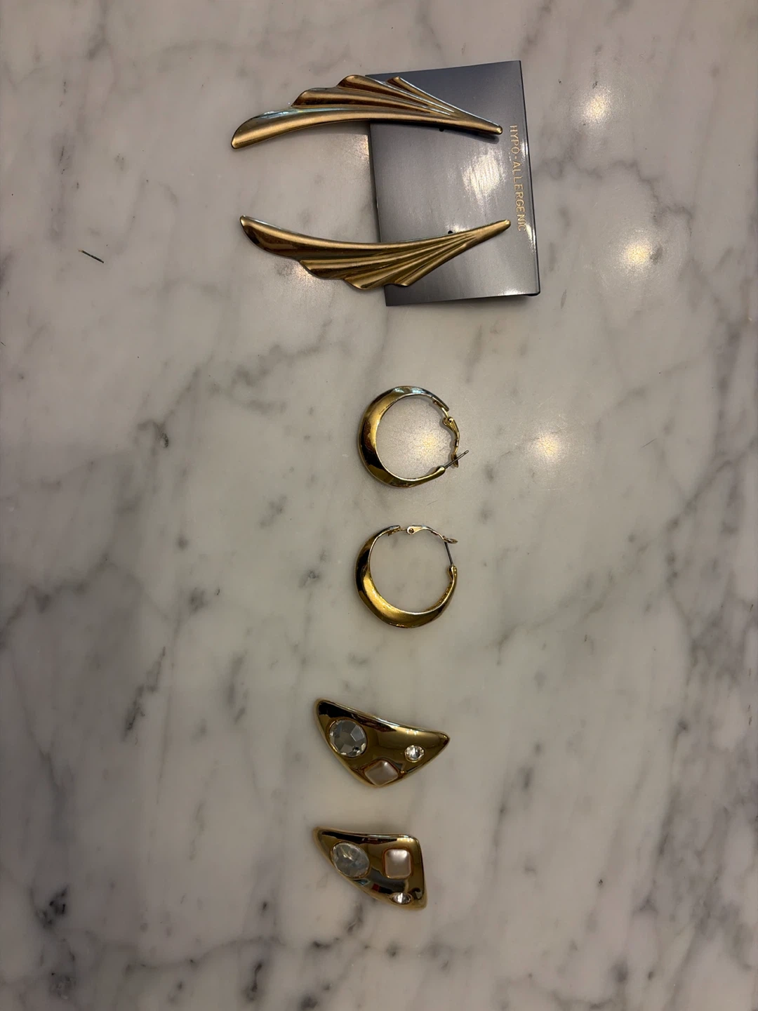 Vintage Set of Gold-Tone Earrings