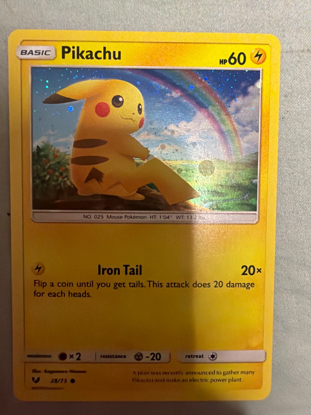 Pikachu 28/73 Pokemon Trading Card