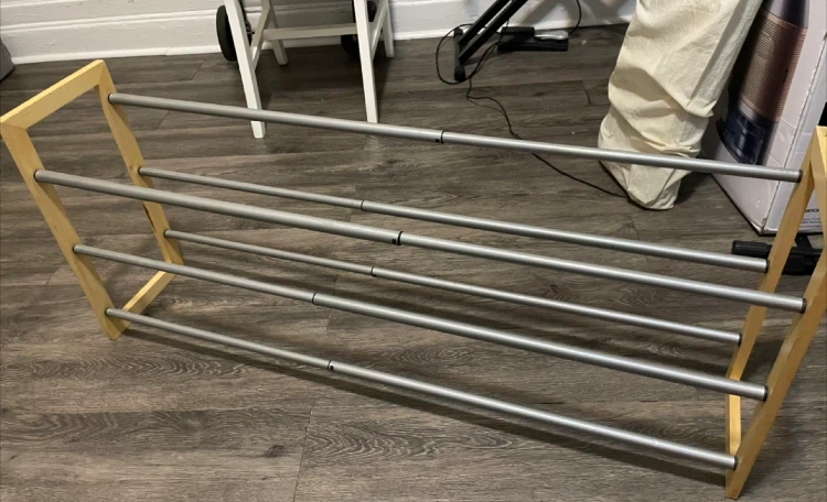 Adjustable Wooden and Metal Shoe Rack🏈 - photo 2