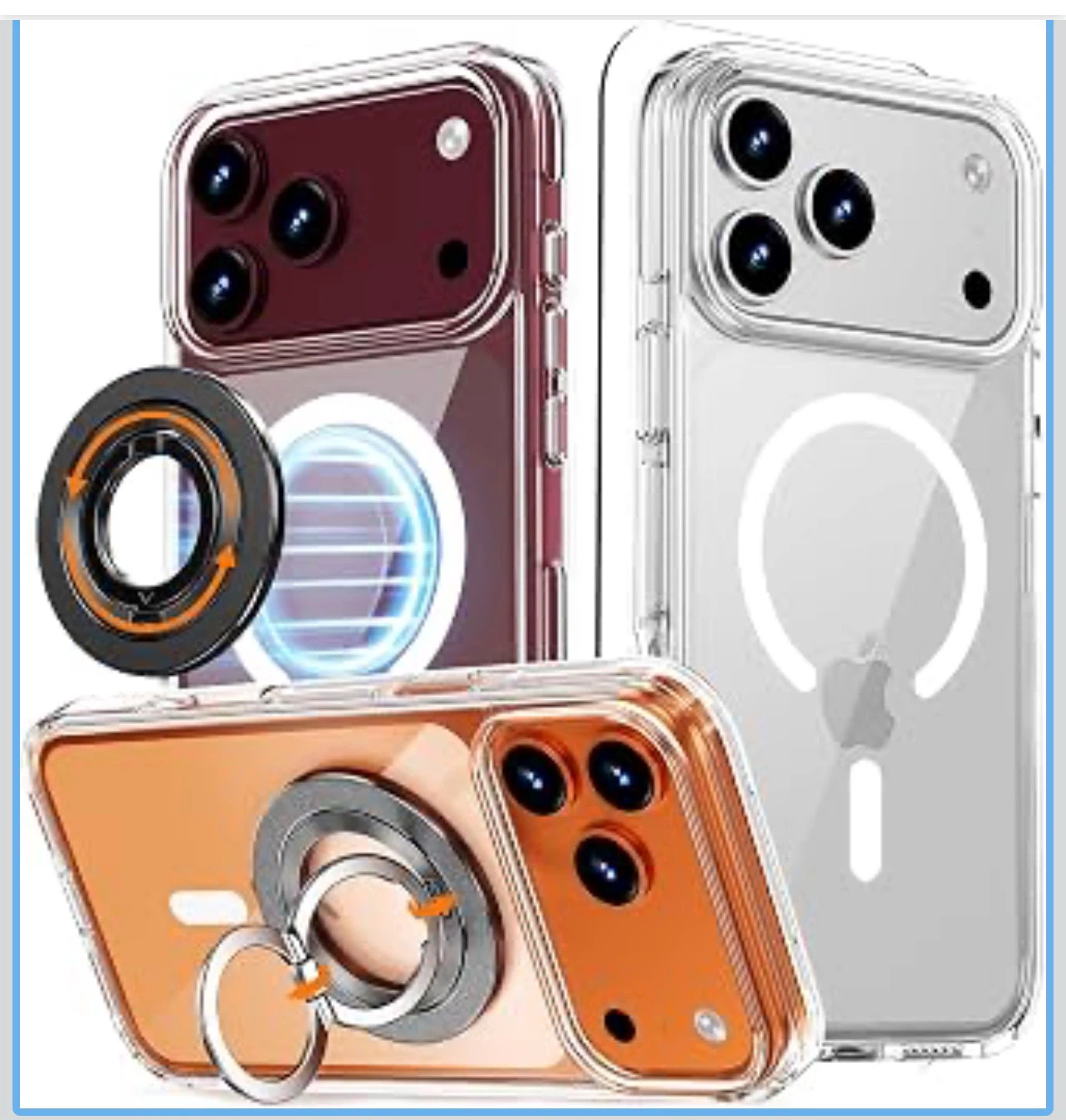 Magnetic Phone Case with Ring Stand for iPhone 18 pro