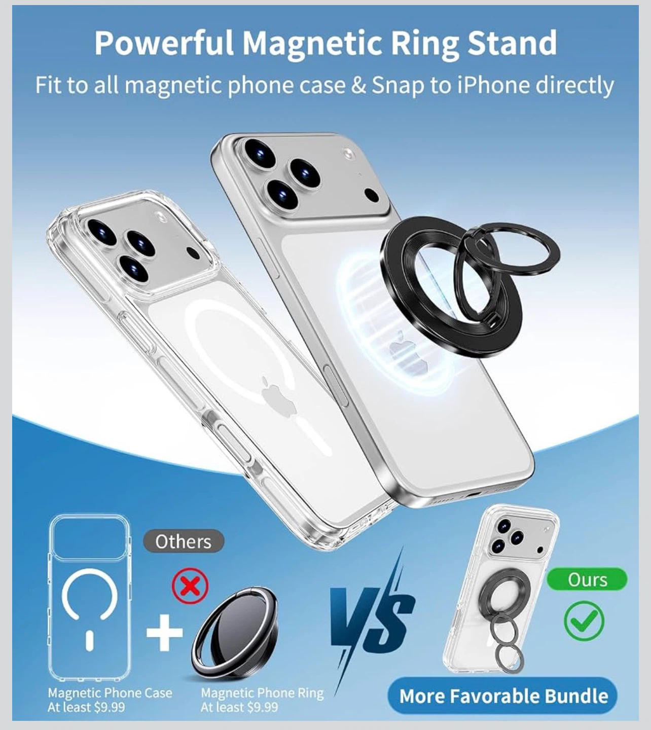 Magnetic Phone Case with Ring Stand for iPhone 18 pro - photo 2