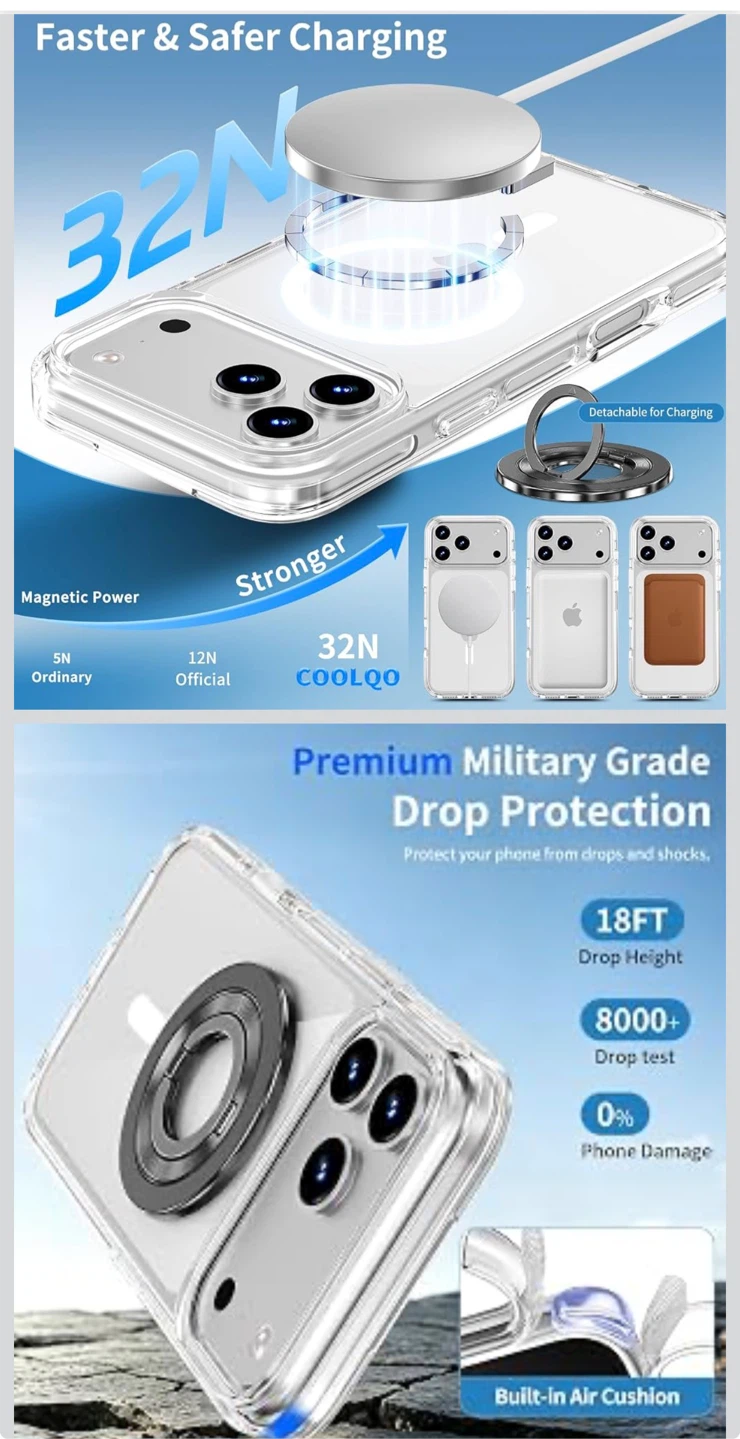 Magnetic Phone Case with Ring Stand for iPhone 18 pro - photo 4