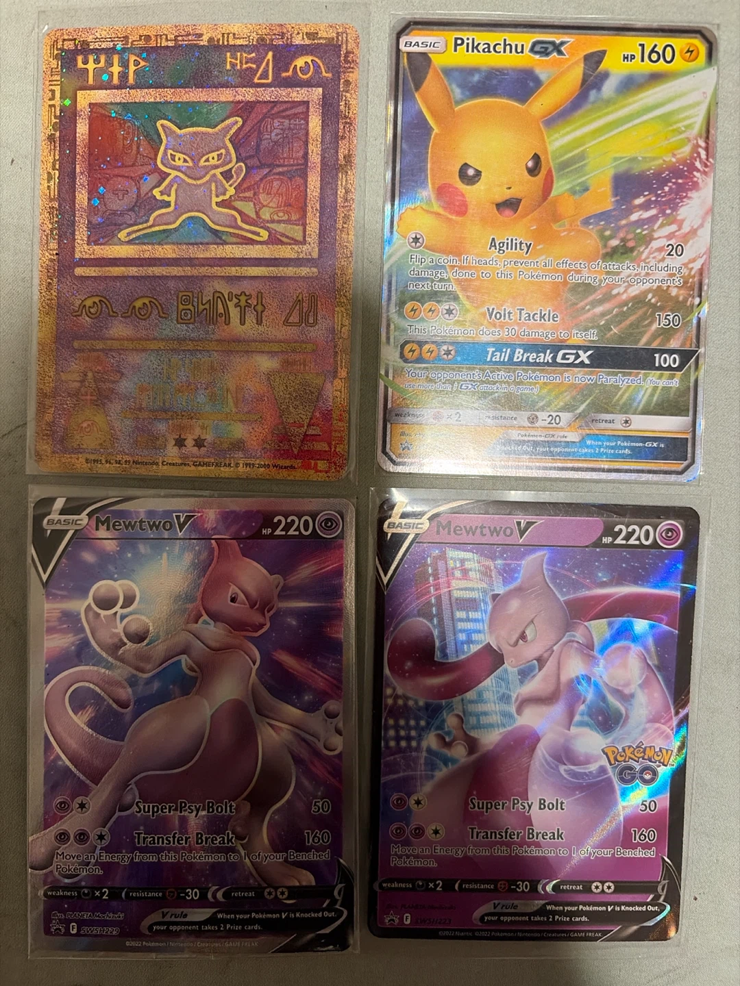 Mewtwo V, Mewtwo V, Ancient Mewtwo, Pikachu GX