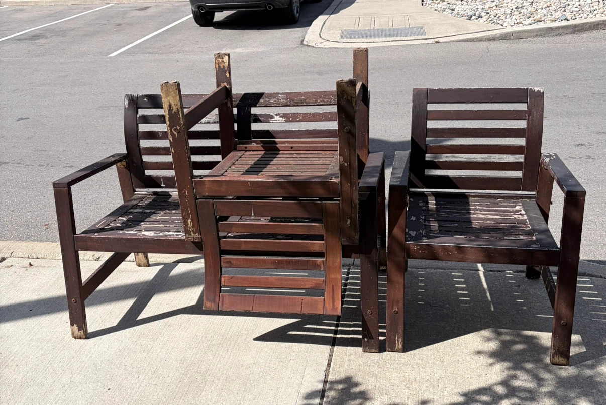 Wooden Patio Bistro Set