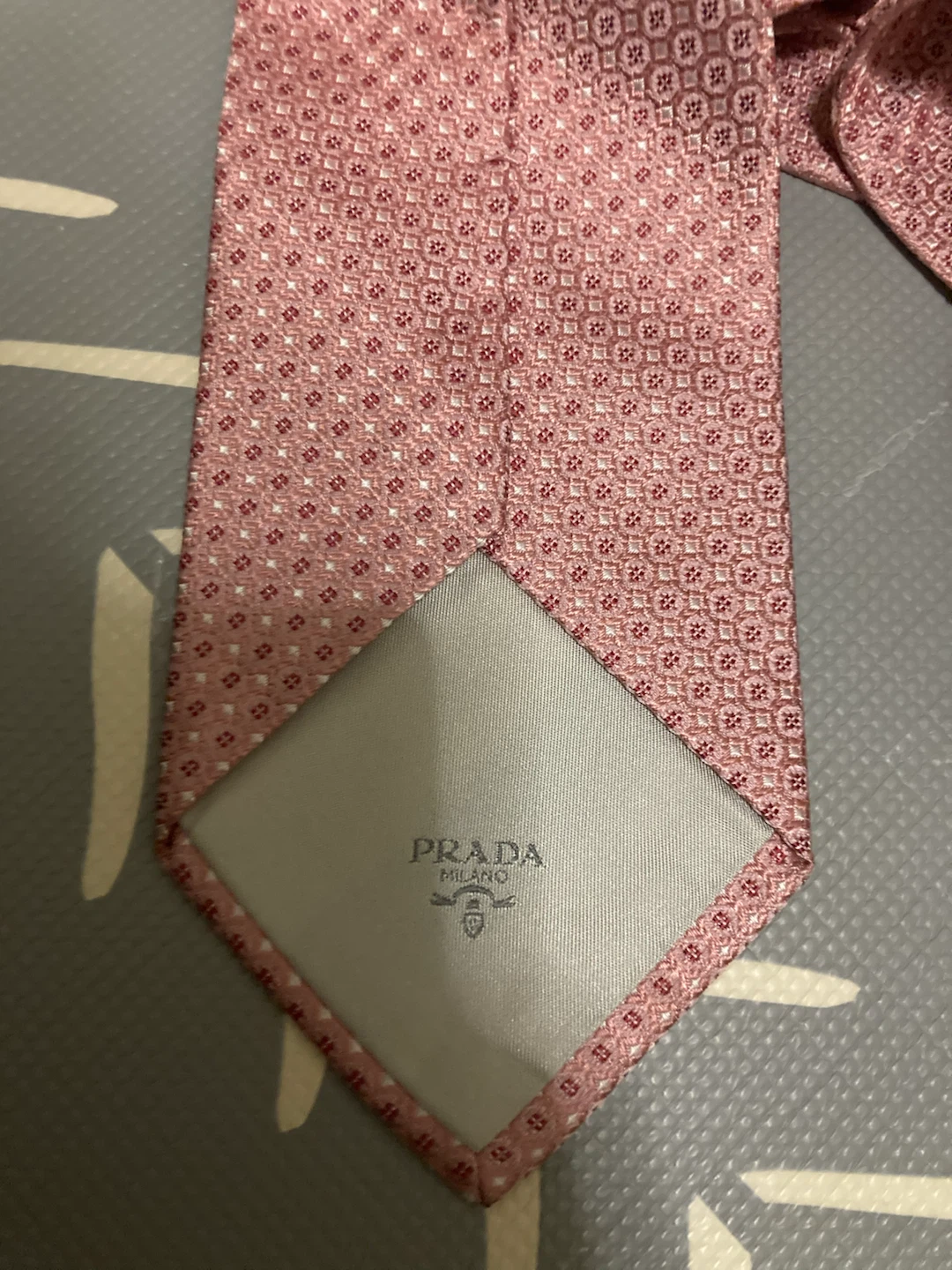 Prada Pink Geometric Silk Tie 🏈