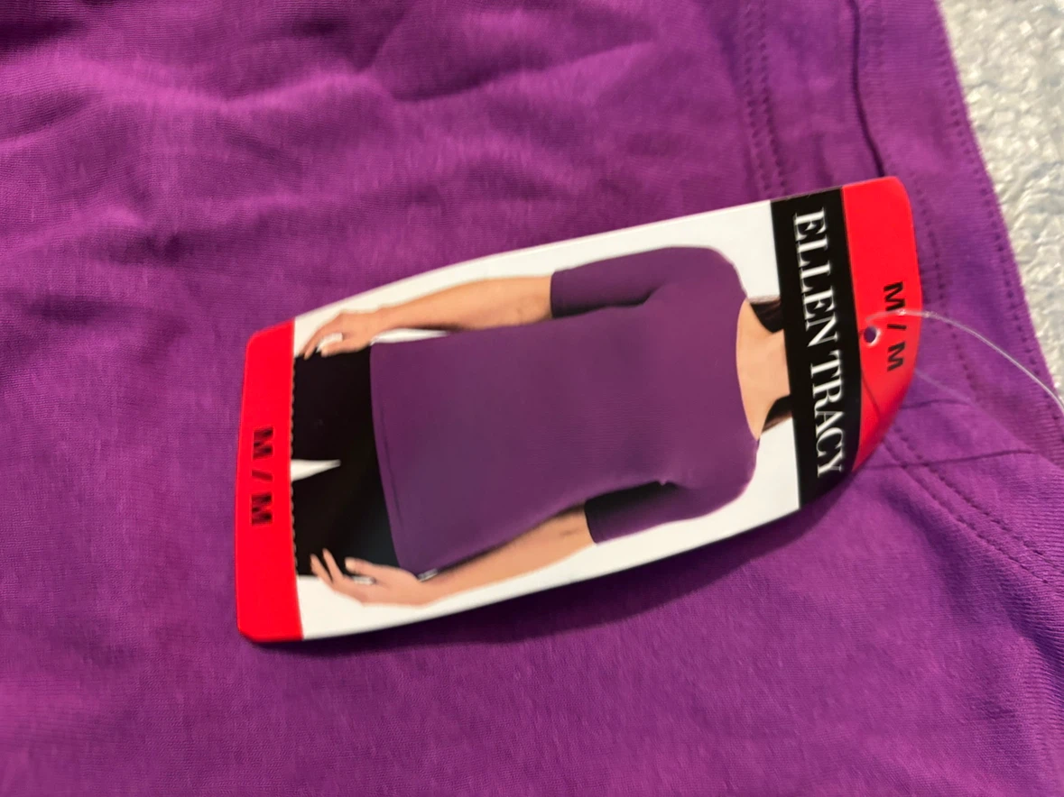 Ellen Tracy Purple T-Shirt Size Medium - photo 2