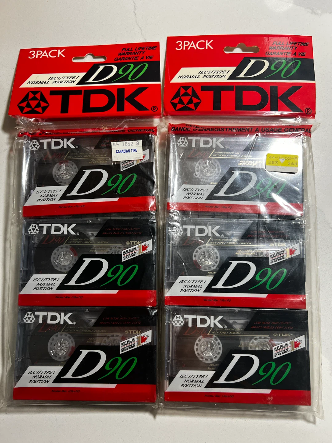 NEW TDK D90 Audio Cassettes 2 Packages of 3