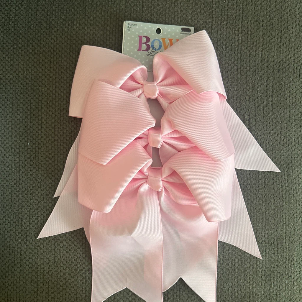 Bow Basics 🏈 3-Piece Light Pink Hair Bow Set