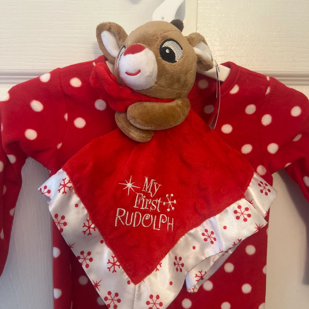 Carter's Rudolph 🏈 Pajamas and Security Blanket - photo 3