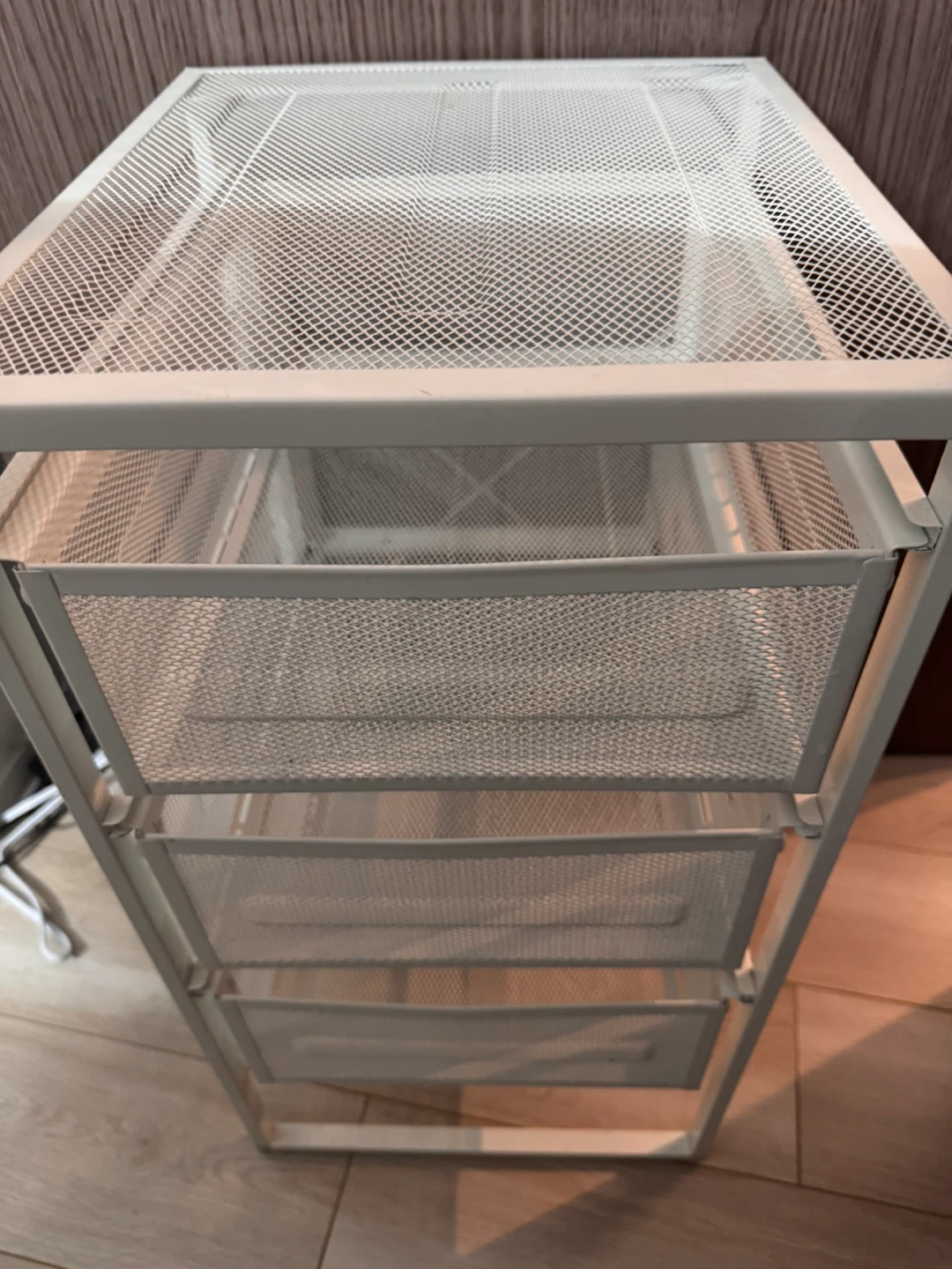 IKEA White Metal Mesh 3-Drawer Storage Cart - photo 2