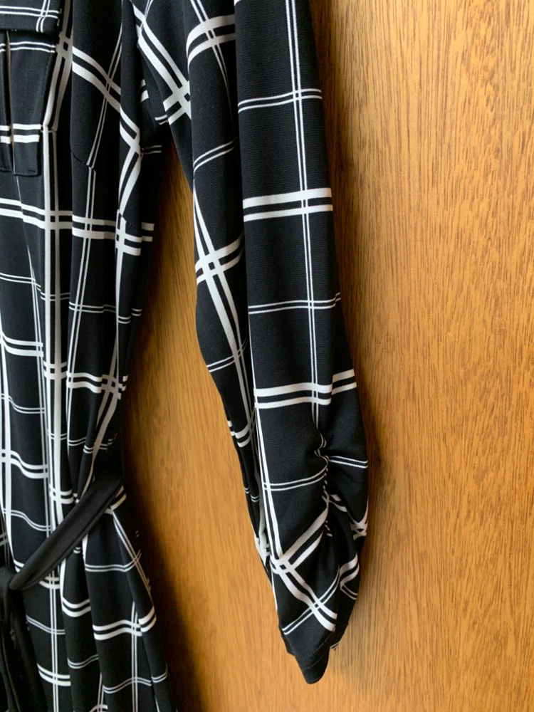 🏈Plaid Shirt Dress Black & White - photo 3
