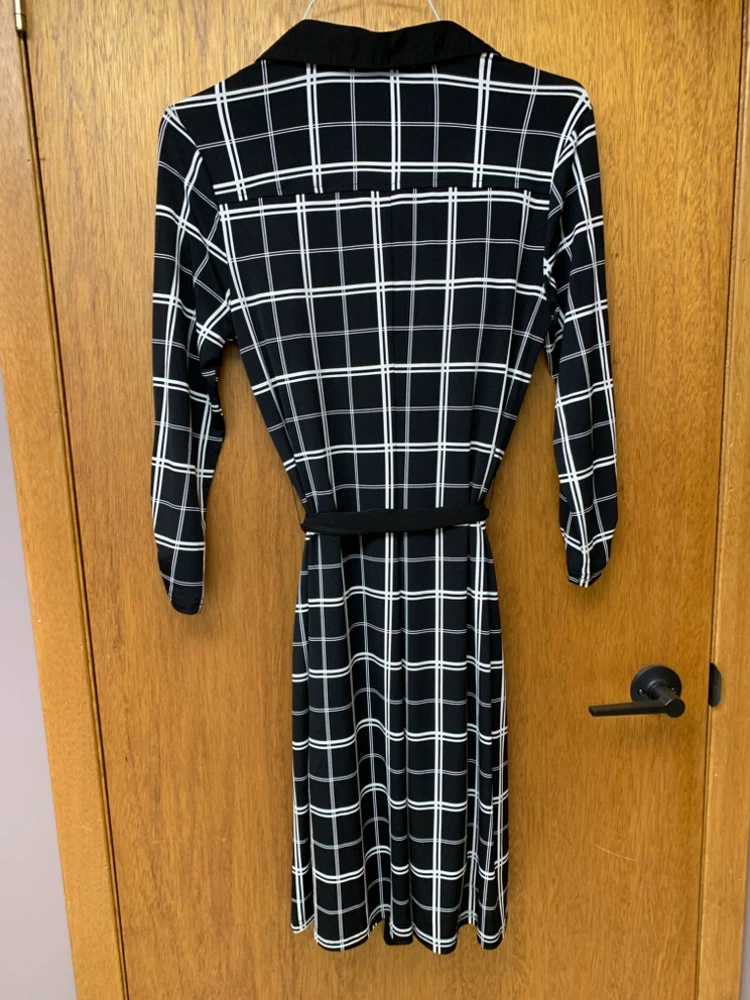 🏈Plaid Shirt Dress Black & White - photo 4
