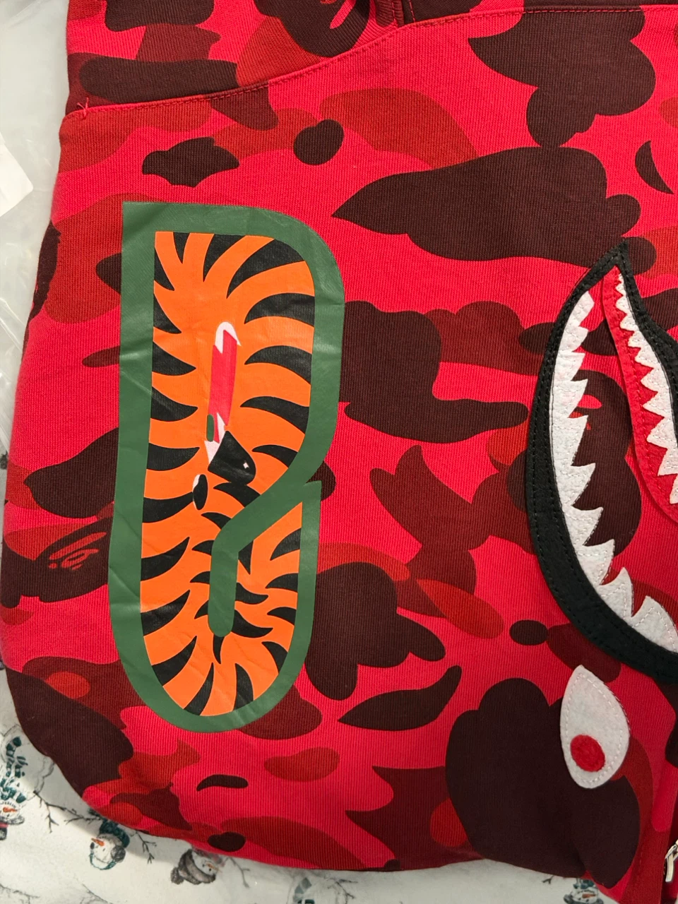 A Bathing Ape Red Camo Shark Hoodie - photo 4