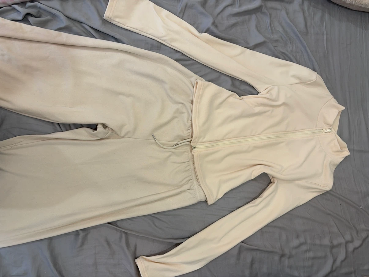 Cream Long Sleeve Zip Up Set - photo 2
