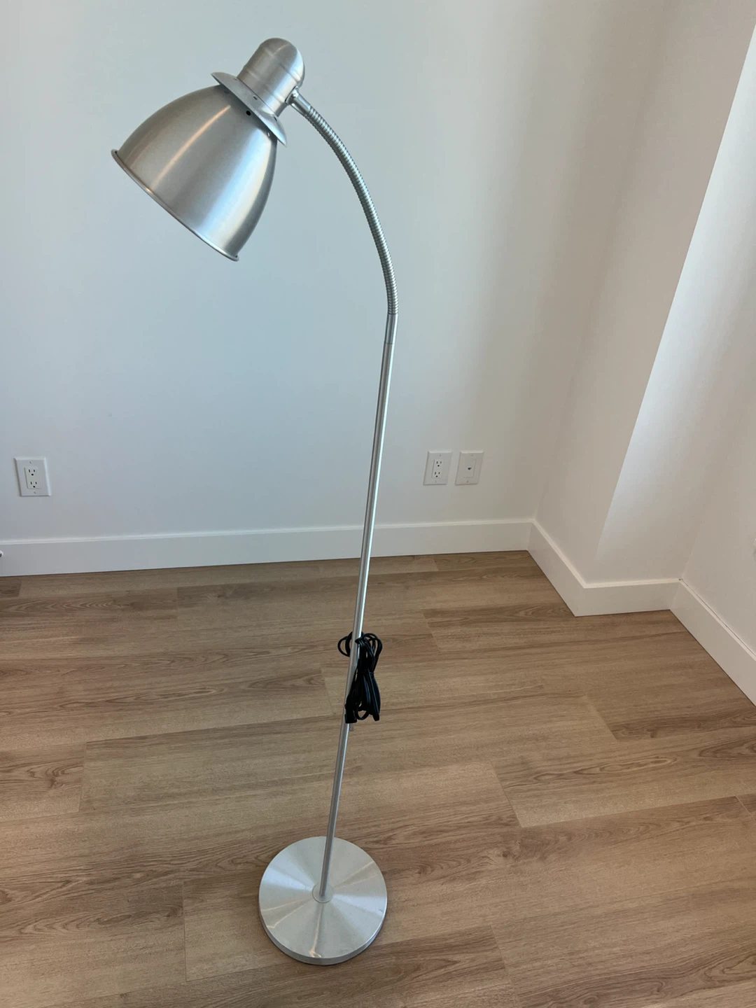 IKEA LERSTA floor, reading lamp, aluminum chrome effect - photo 3