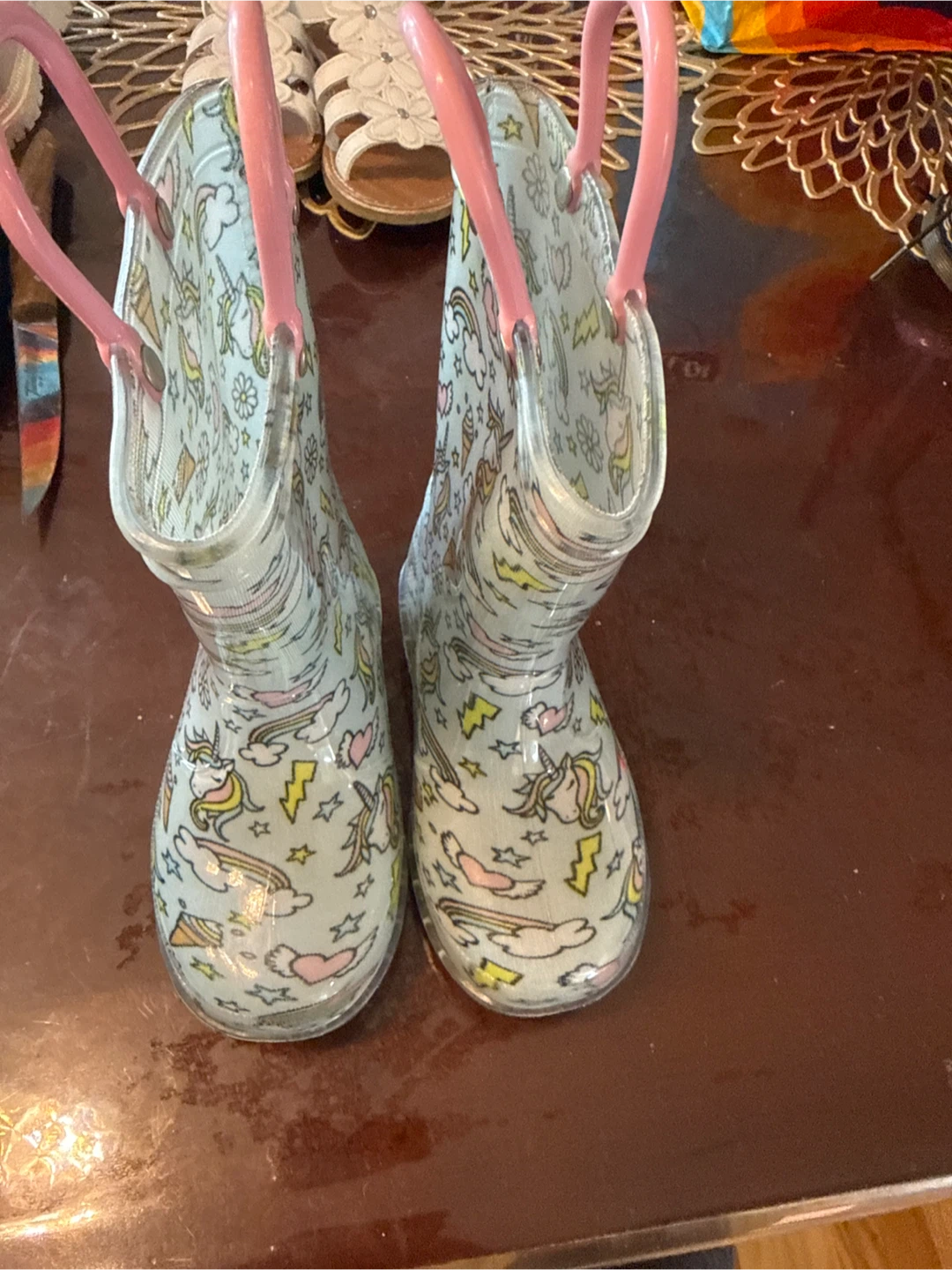 Girls Unicorn Print Rain Boots