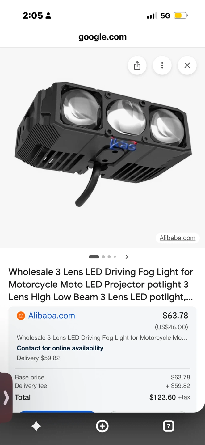 3 Lens LED Motorcycle Driving Fog Light