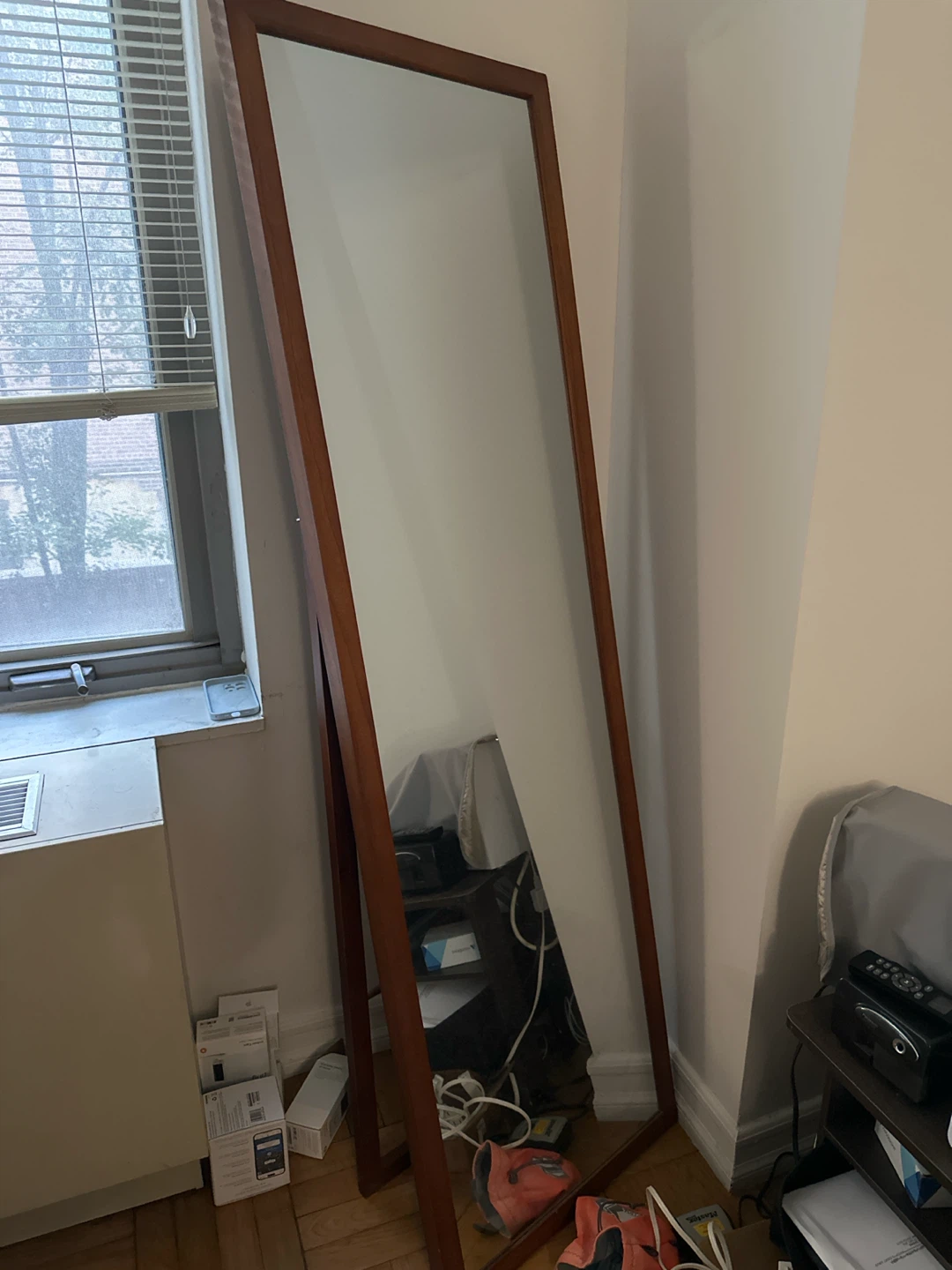 Full-Length Wooden Floor Mirror