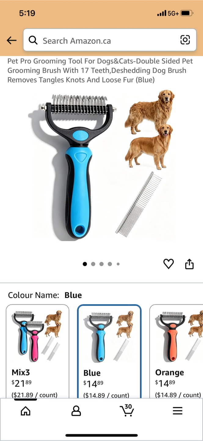 Pet Pro Double-Sided Grooming Brush and Comb