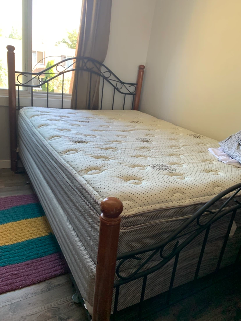 Queen Size Bed mattress & boxspring + frame