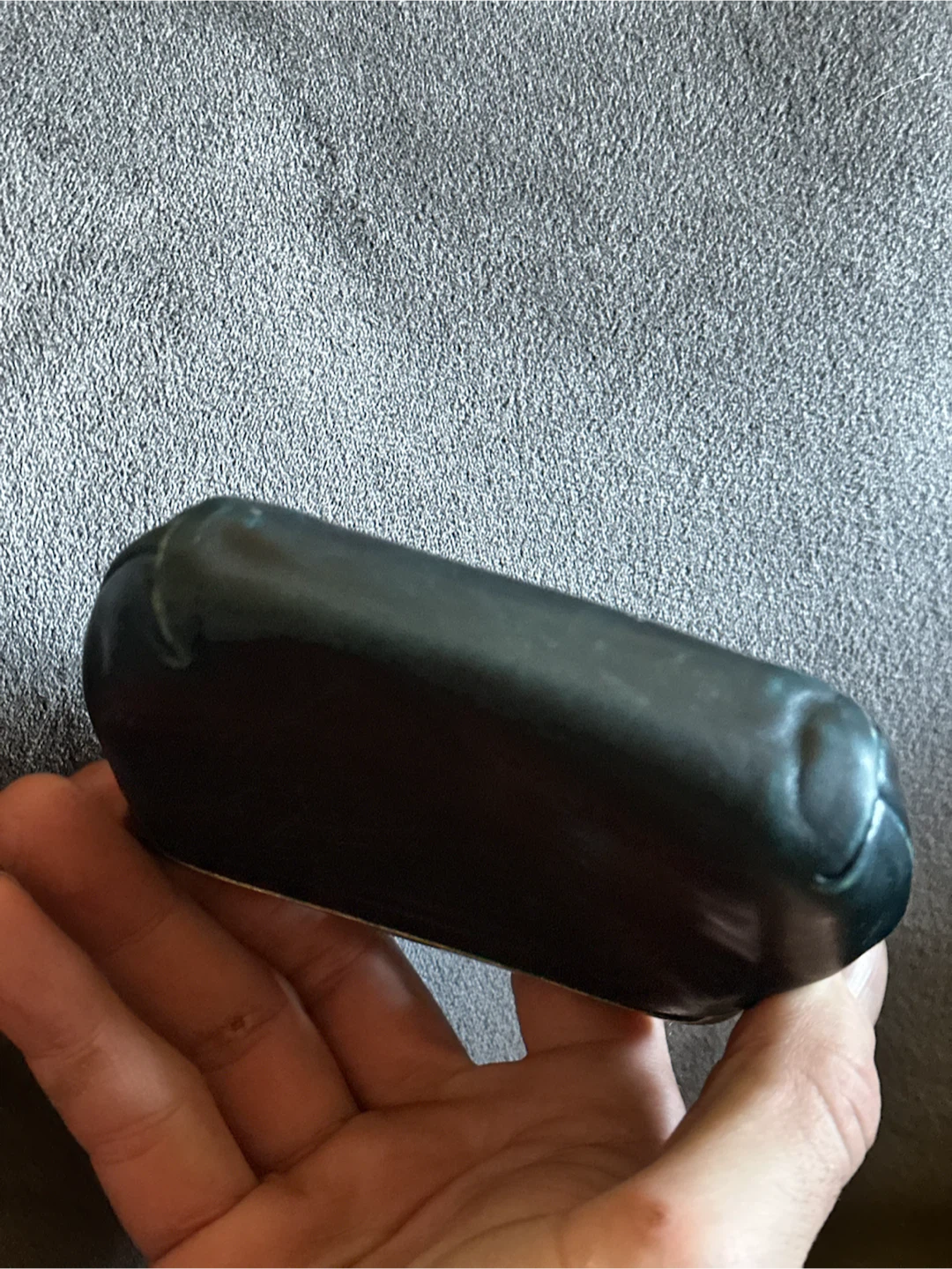 Vintage Black Leather Double Kiss Lock Coin Purse - photo 3