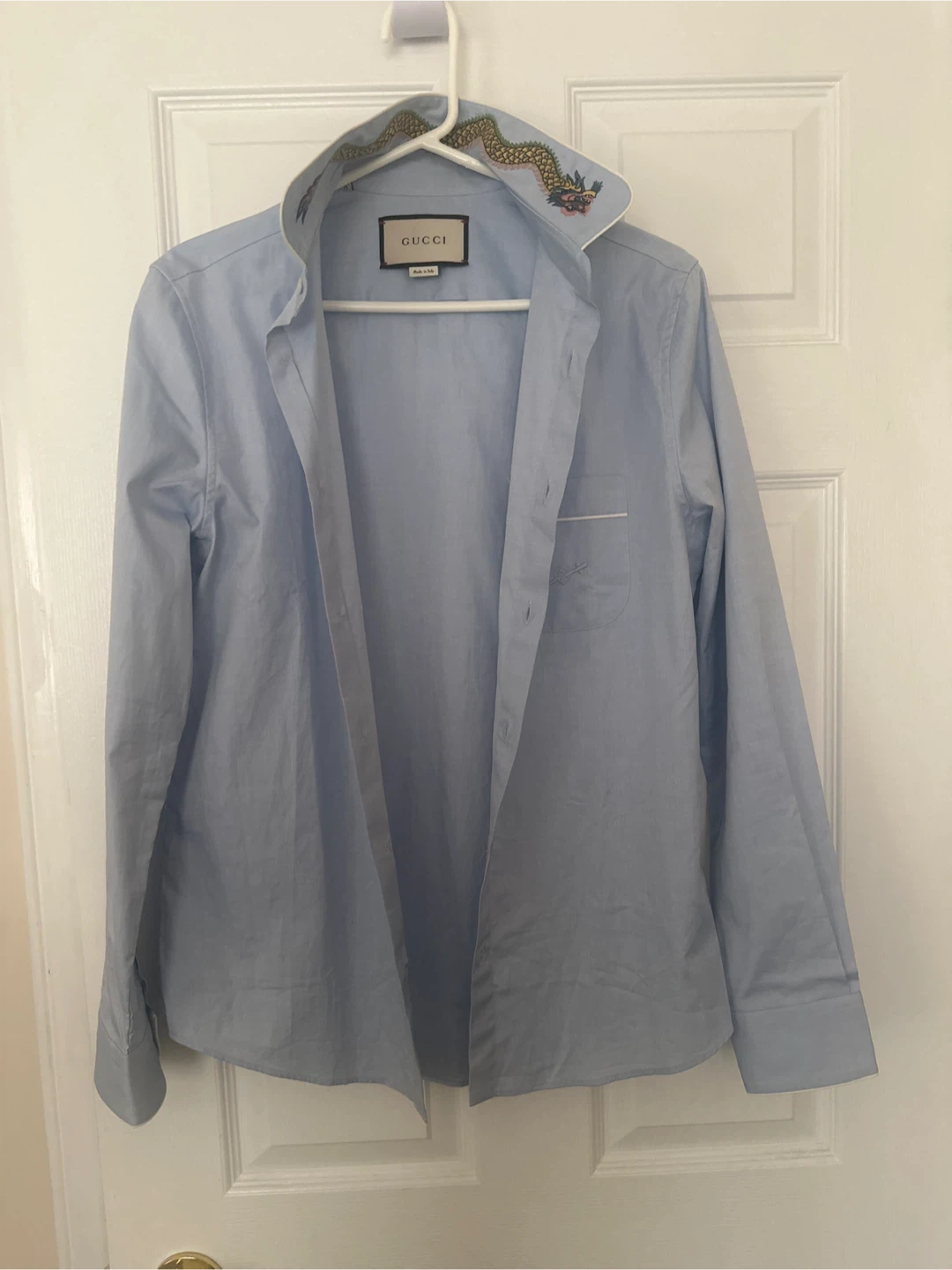 Gucci Dragon Embroidered Shirt