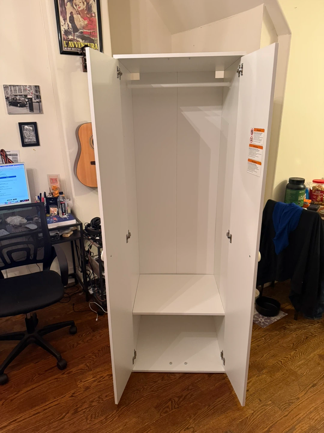 White Two-Door Wardrobe - photo 4