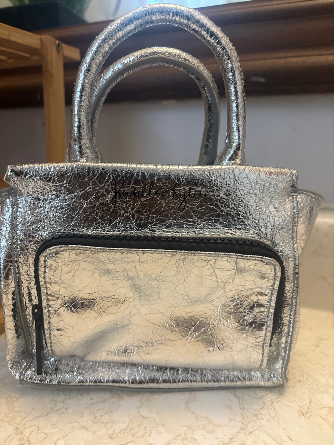 Kendall + Kylie Metallic Silver Mini Bag