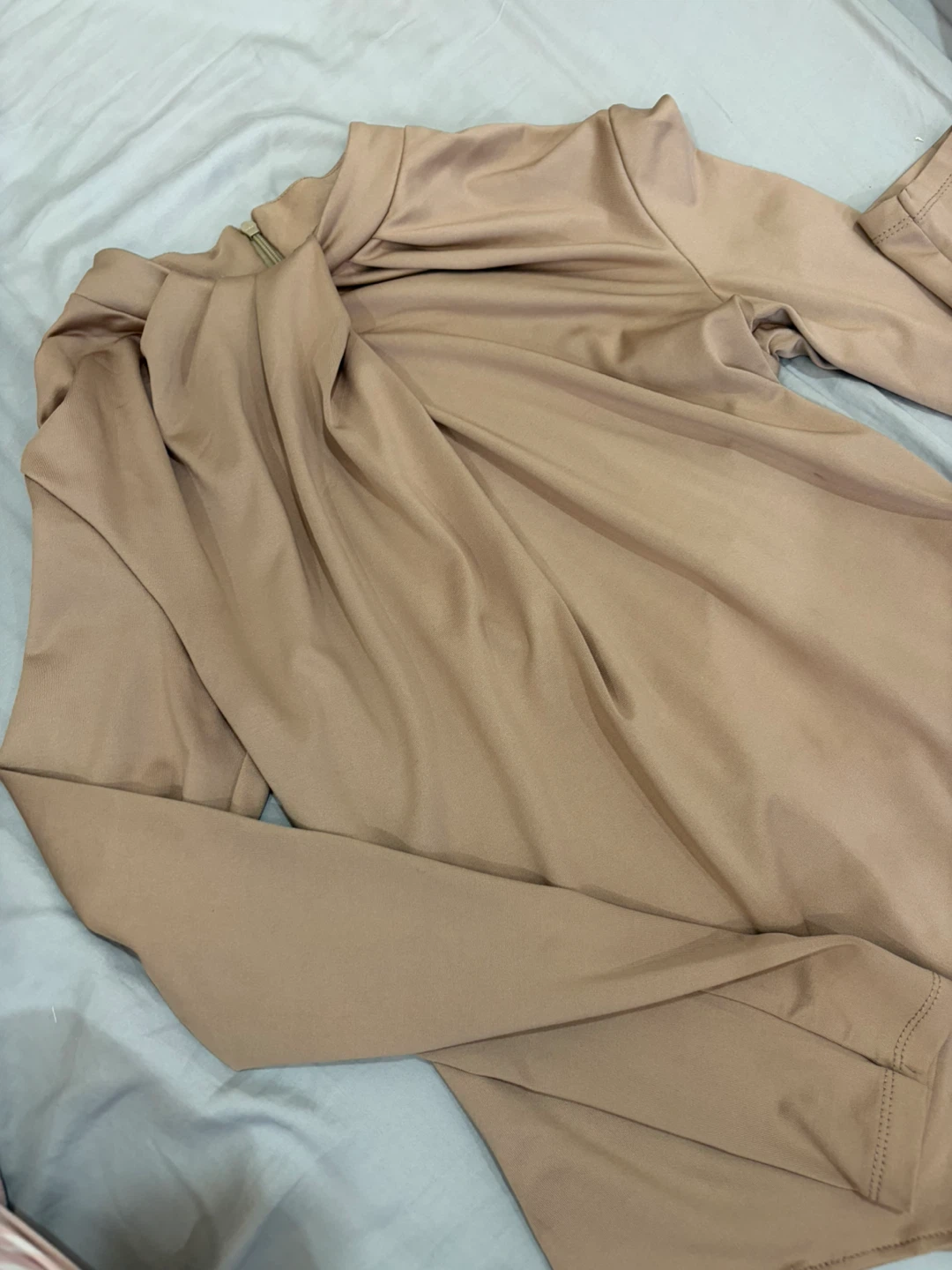 Beige Long Sleeve Bodysuit
