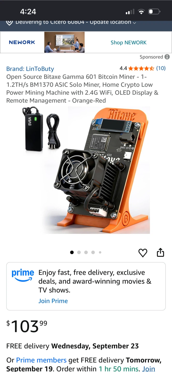 LinToButy Bitaxe Gamma 601 Bitcoin Miner