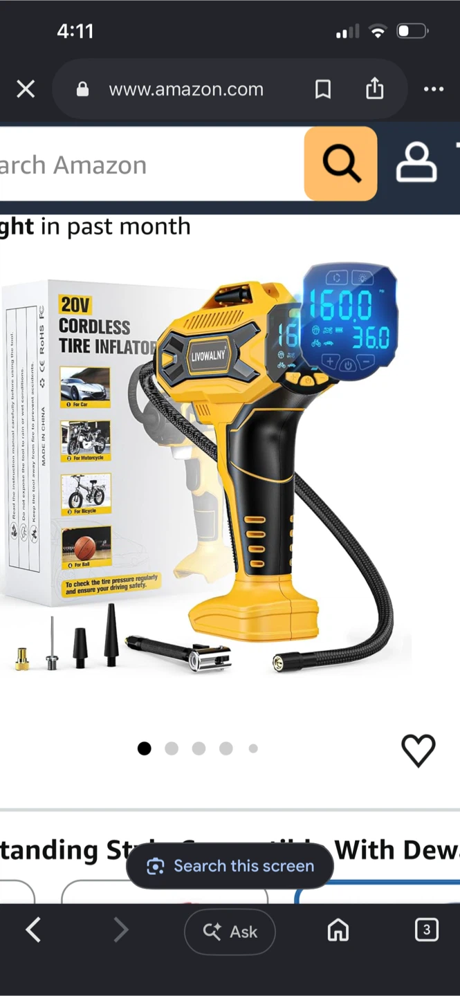 LIVOWALNY 20V Cordless Tire Inflator