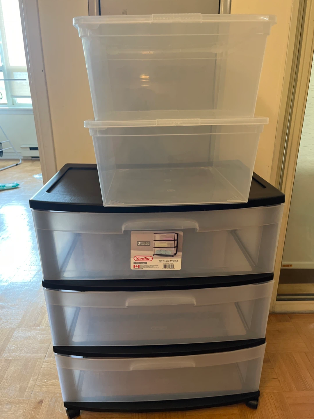3 Drawer Cart+ 2 storage bins