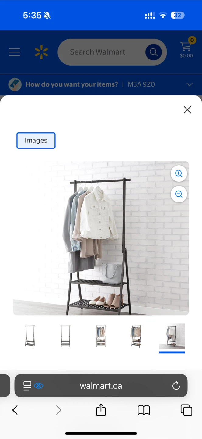 Wooden Clothing Garment Rack with Two Shelves - photo 2