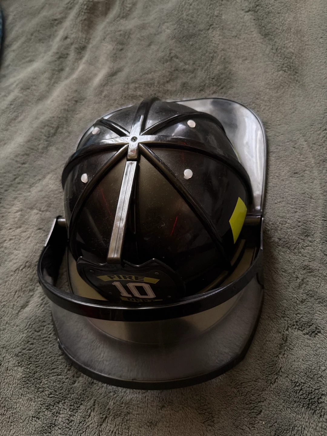 Black Firefighter Costume Helmet 🏈 - photo 2