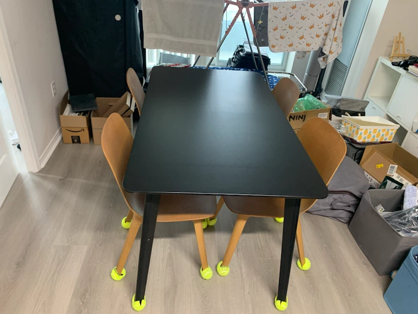 Black Dining Table with Four Chairs - photo 2