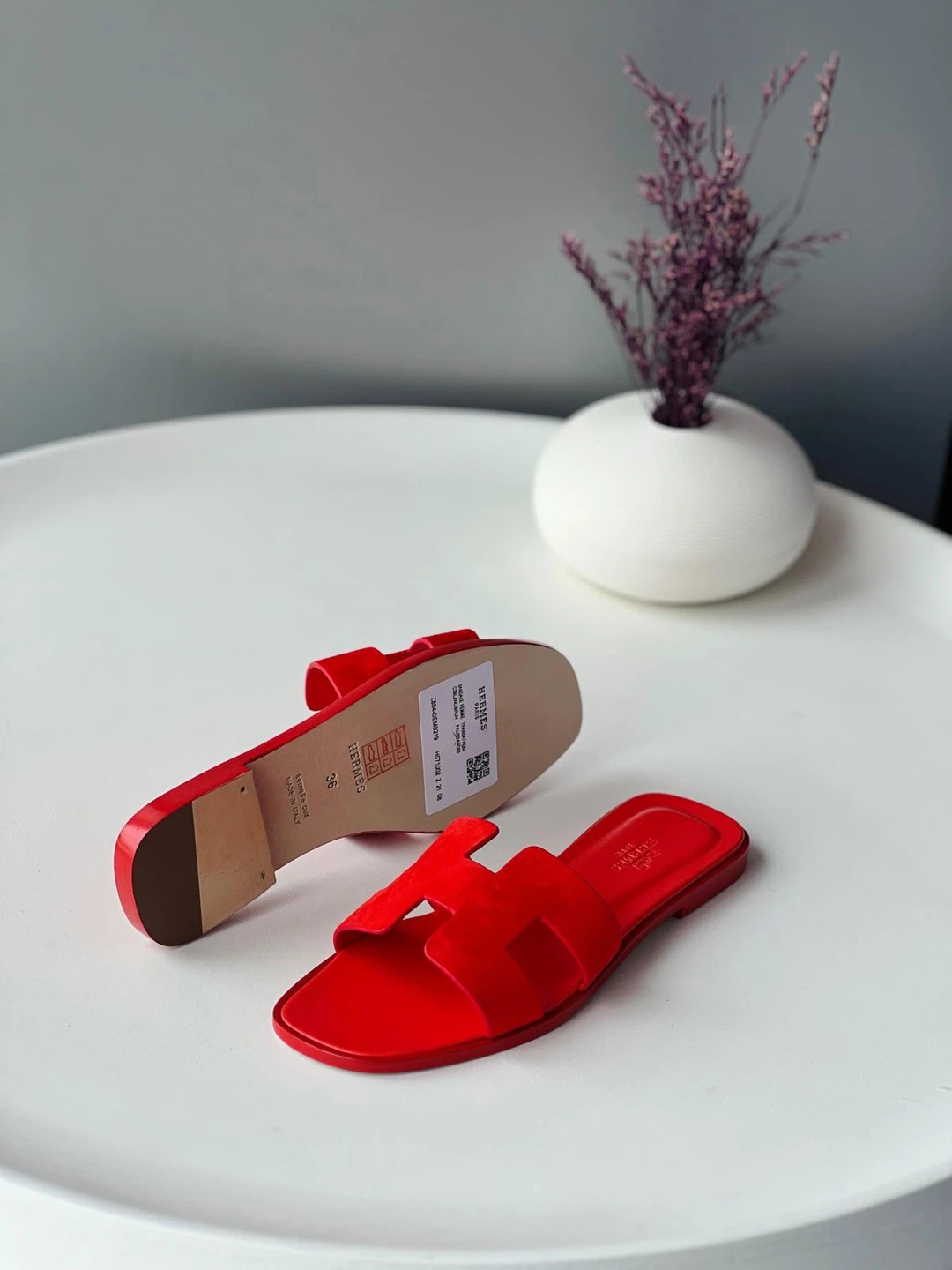 Hermes Oran Sandals in Red - photo 2