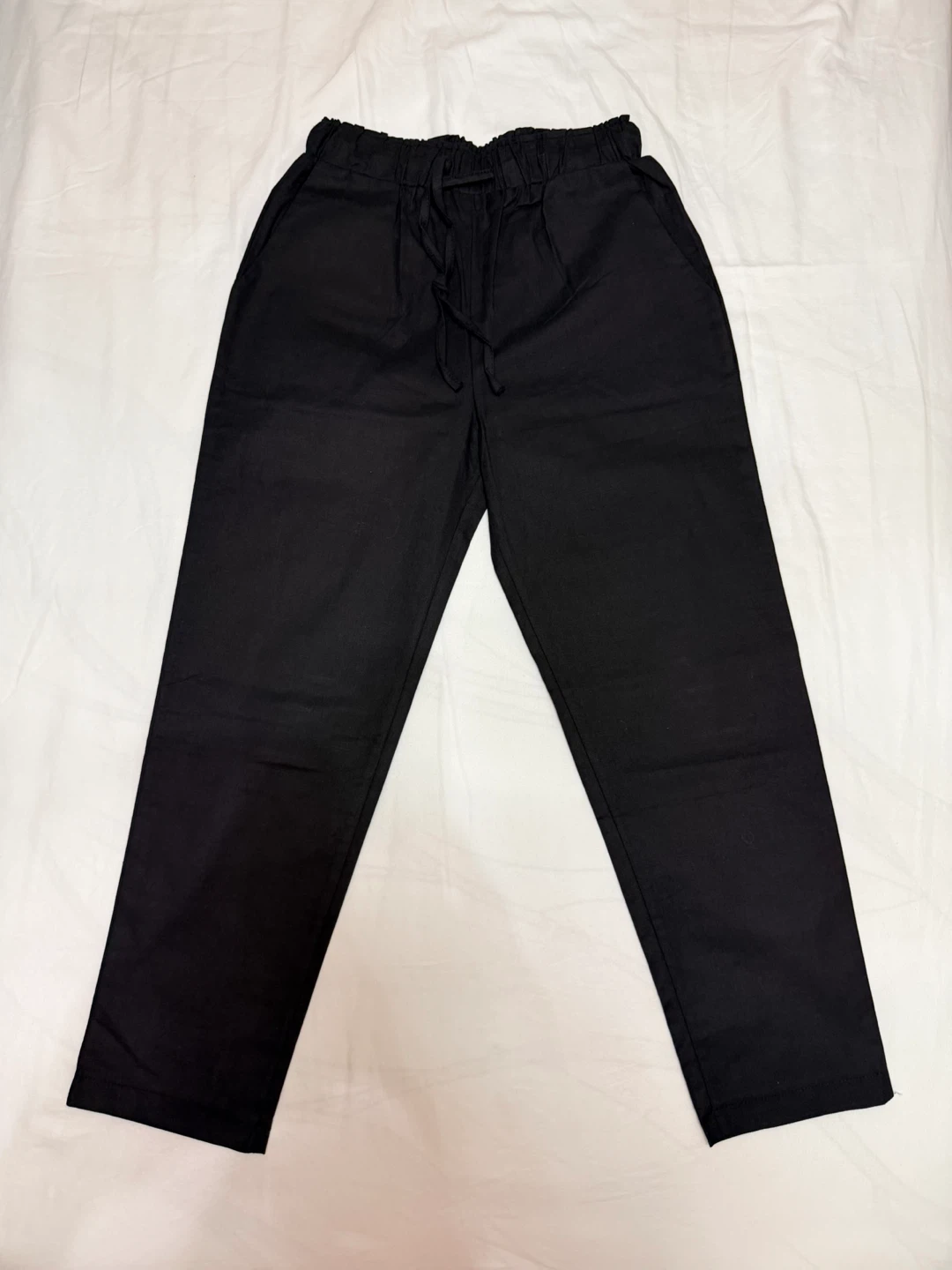 Black Elastic Waist Drawstring Pants - photo 2
