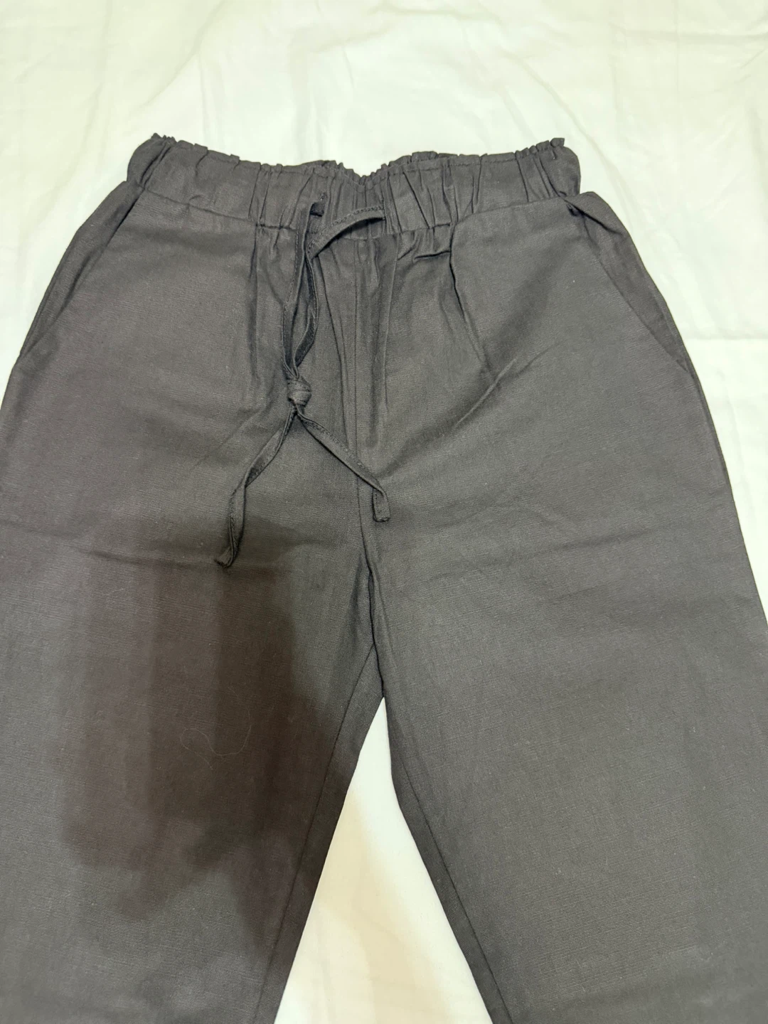 Black Elastic Waist Drawstring Pants - photo 3