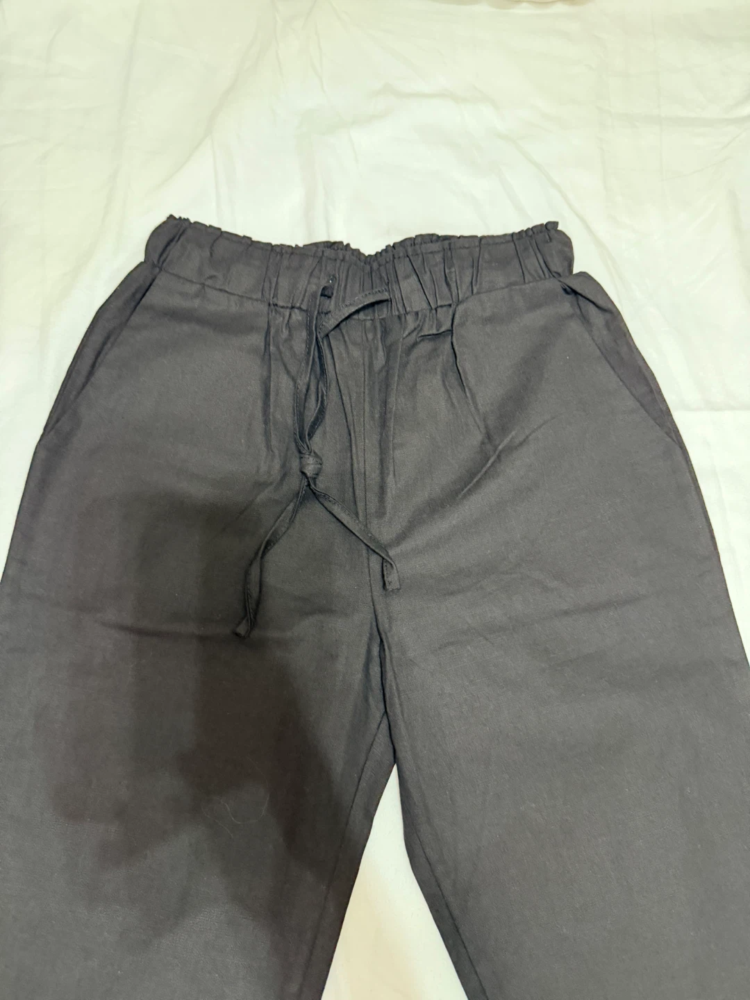 Black Elastic Waist Drawstring Pants - photo 4
