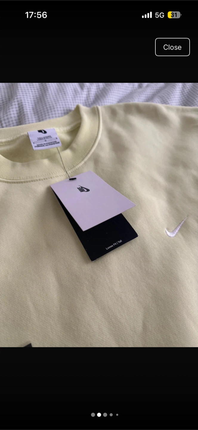 New Nike Mens Crewneck Sweatshirt Light Yellow - photo 2