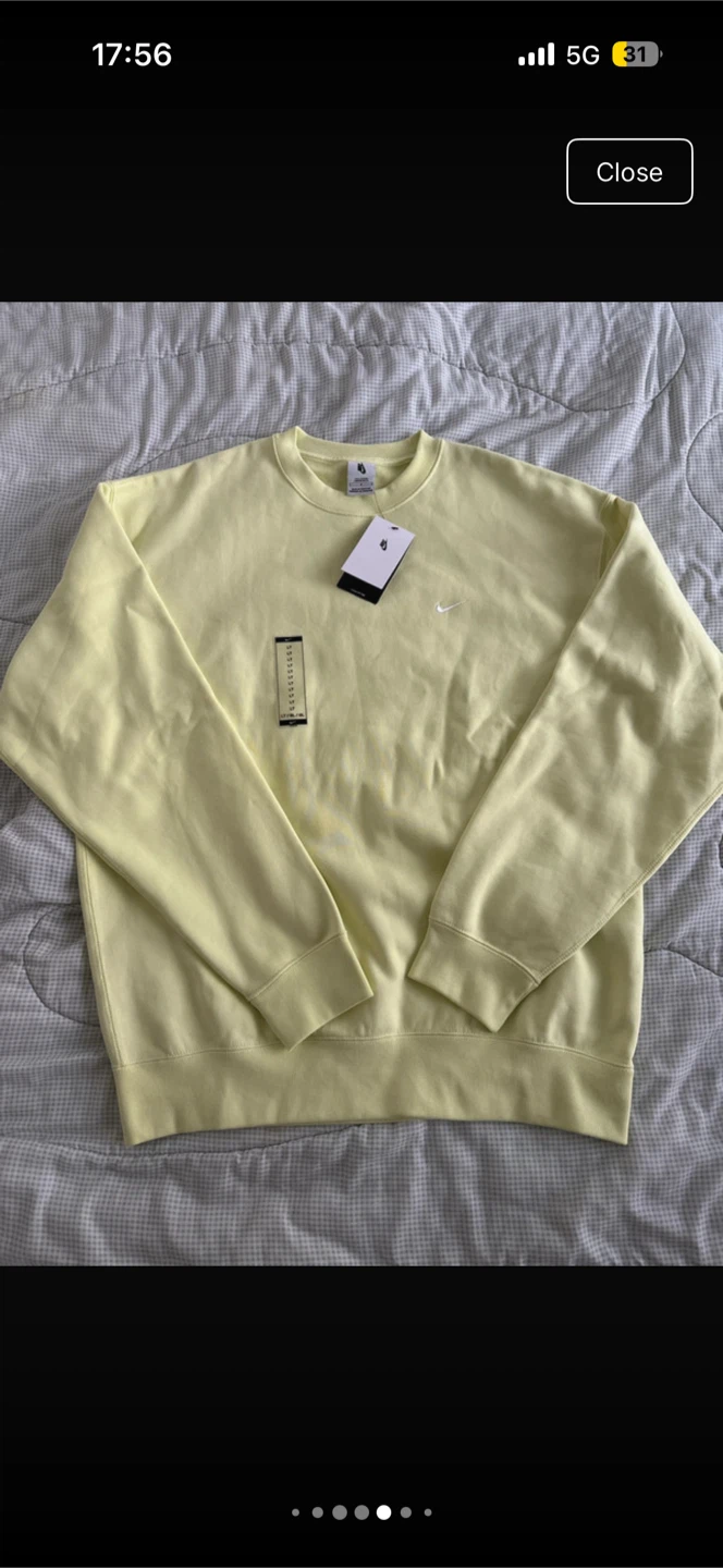 New Nike Mens Crewneck Sweatshirt Light Yellow - photo 4