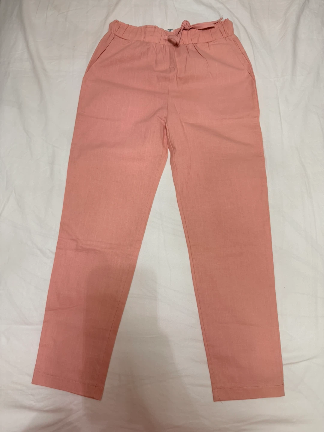 Pink Linen-Blend Casual Pants - photo 2