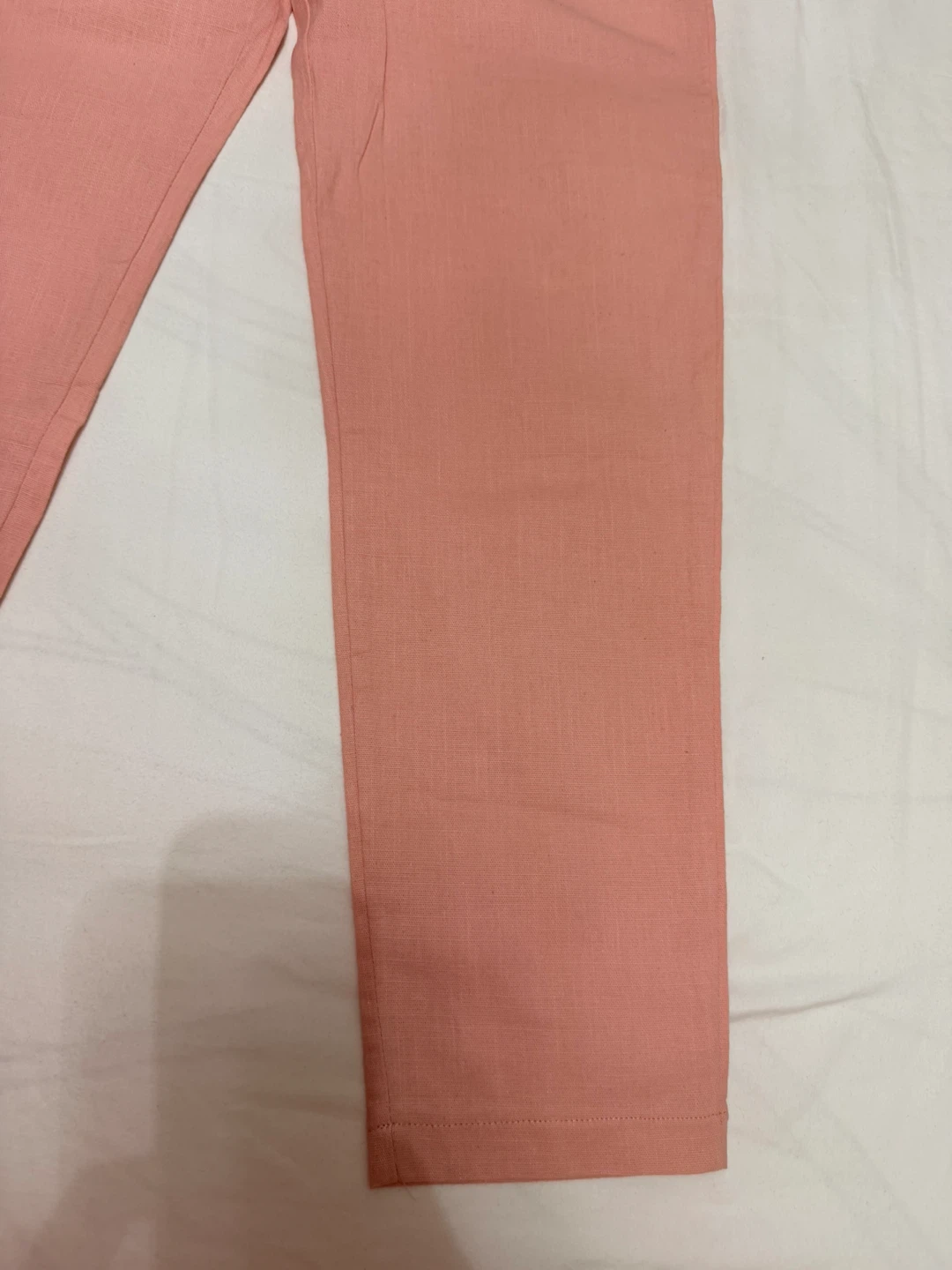 Pink Linen-Blend Casual Pants - photo 4