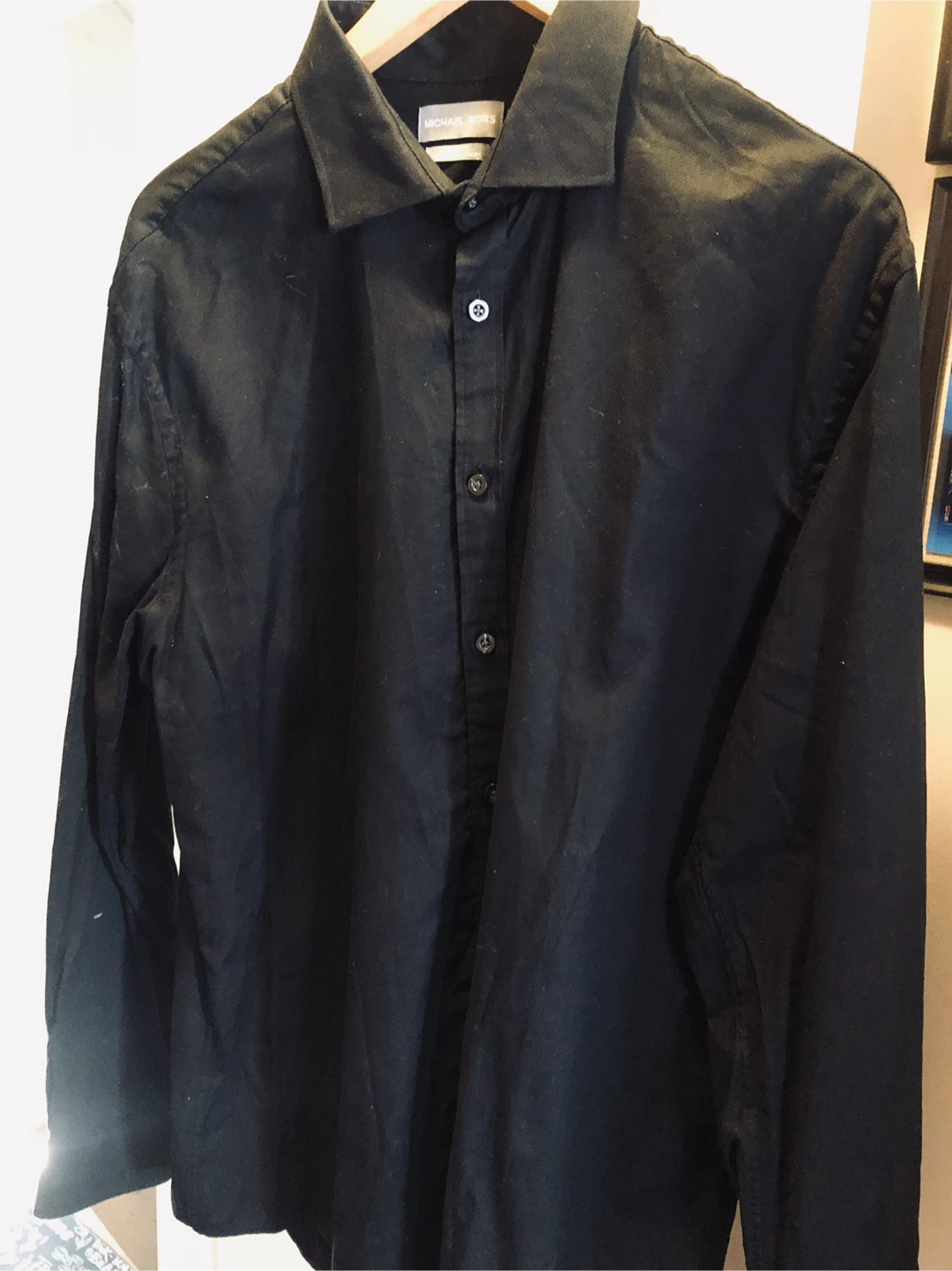 NEW Michael Kors Black Slim Fit Shirt 🏈