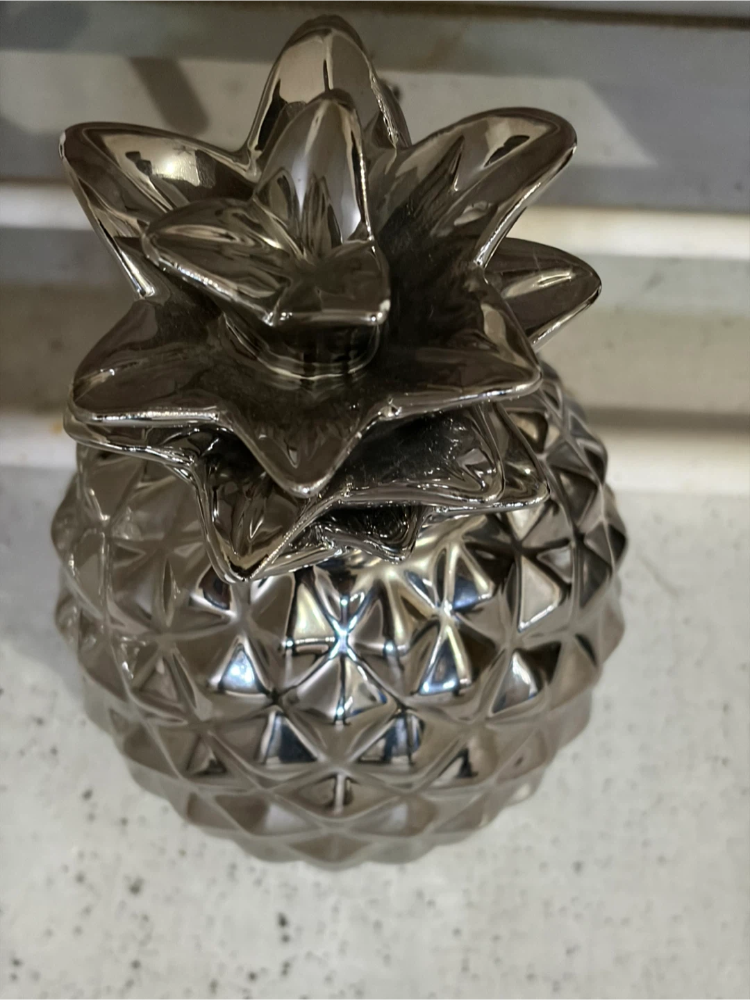Silver Pineapple Decorative Container - photo 2