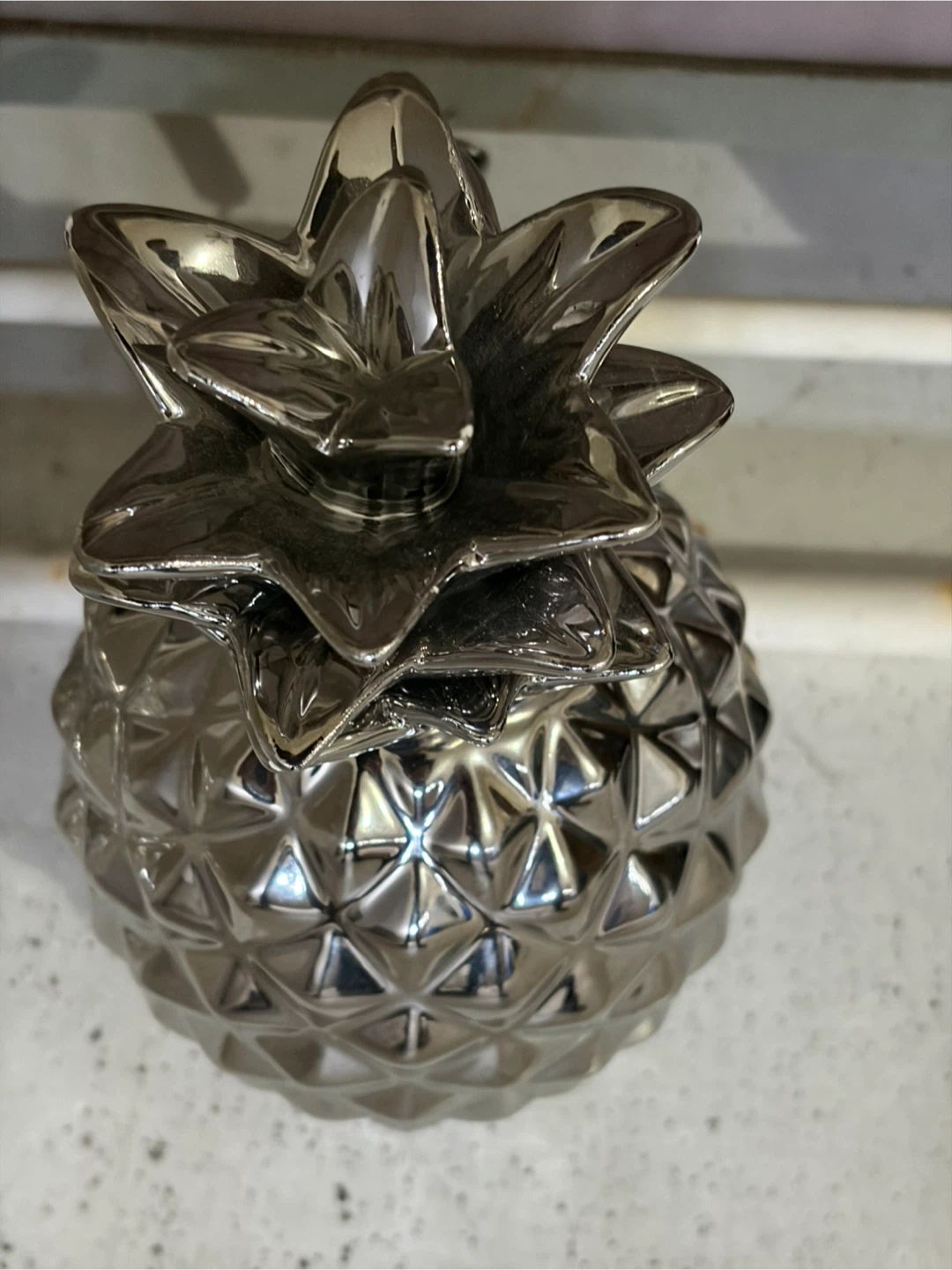 Silver Pineapple Decorative Container - photo 4