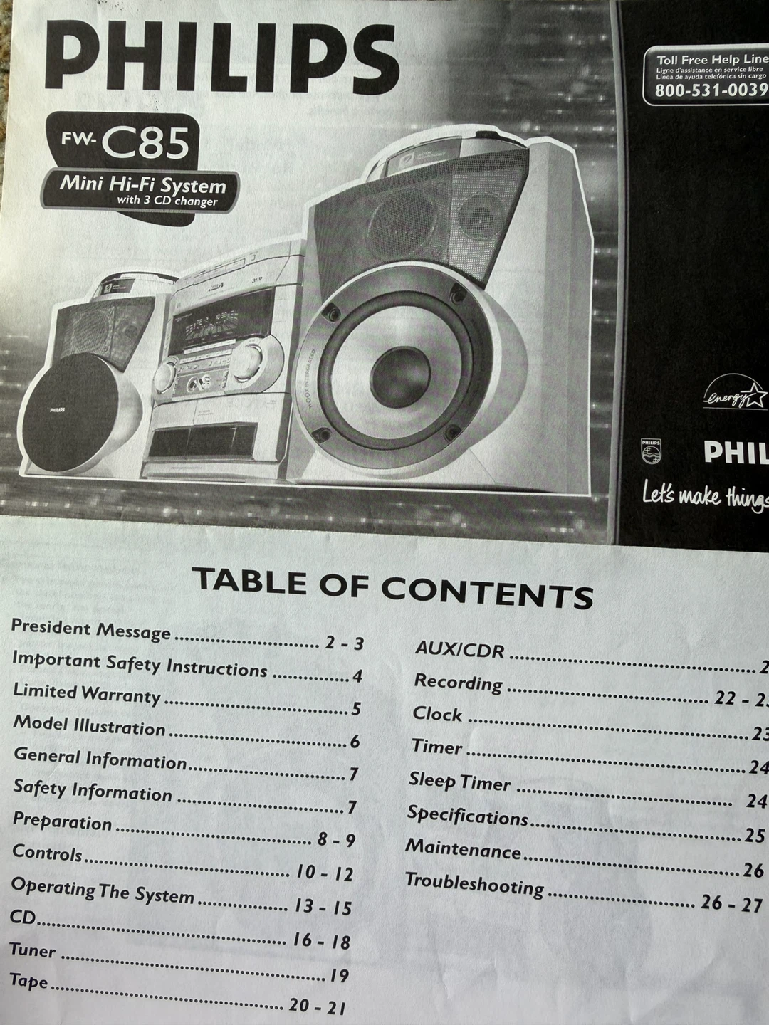 Philips FW-C85 Mini Hi-Fi System - photo 2